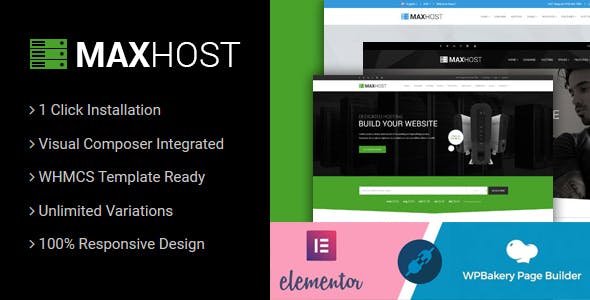 MaxHost Web Hosting, WHMCS And Corporate Business WordPress Theme With WooCommerce
