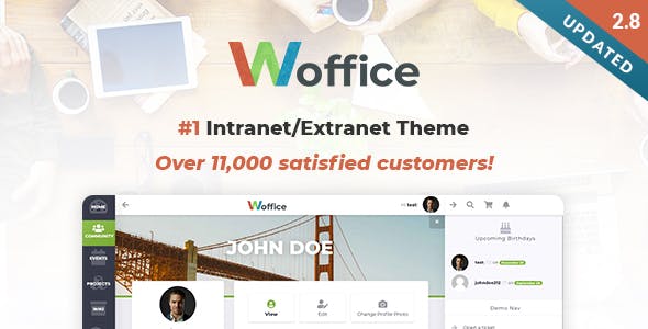 Woffice Intranet:Extranet WordPress Theme