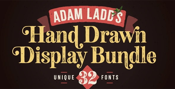 Adam Ladds Hand Drawn Display Bundle Fonts
