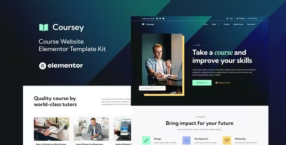 Coursey Online Courses Elementor Template Kit