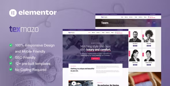 Texmazo Textile and Garment Elementor Template Kit
