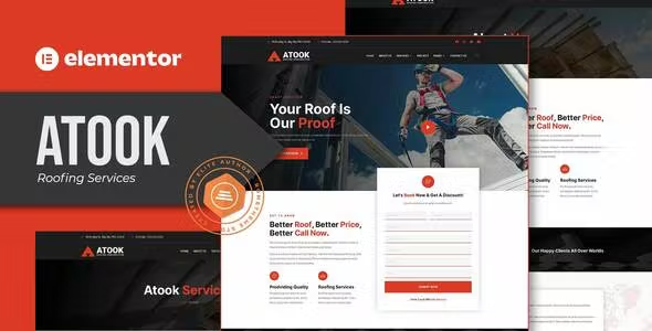 Atook Roofing Services Elementor Template Kit
