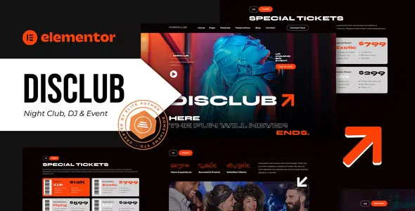 Disclub Night Club DJ Elementor Template Kit