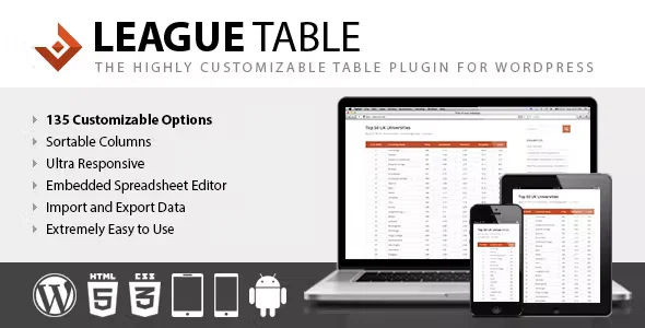 League Table Wordpress Plugin