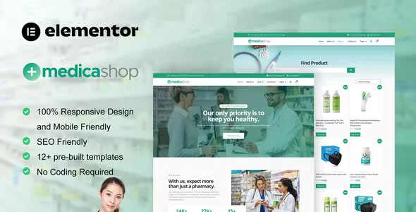 MedicaShop Pharmacy Store Elementor Template Kit