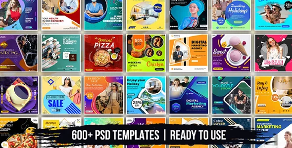 600 Social Media Banner Templates PSD Format