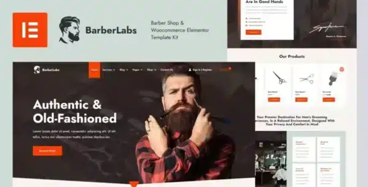 BarberLabs Barber Shop Elementor Template Kit