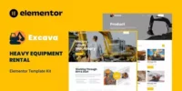 Excava Heavy Equipment Rental Elementor Template Kit