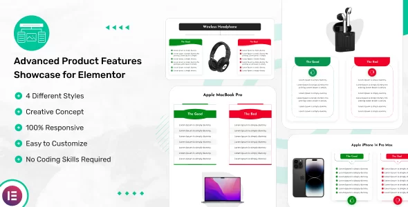 Product Features Showcase for Elementor