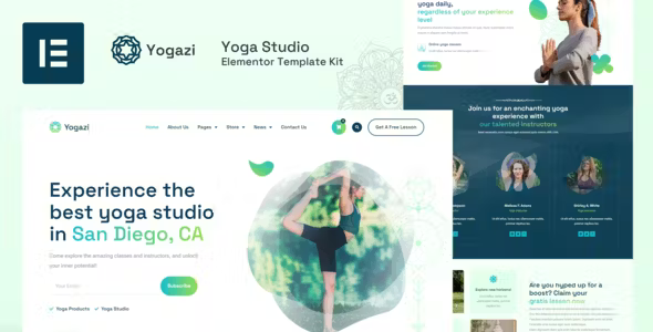 Yogazi Yoga Studio Elementor Template Kit