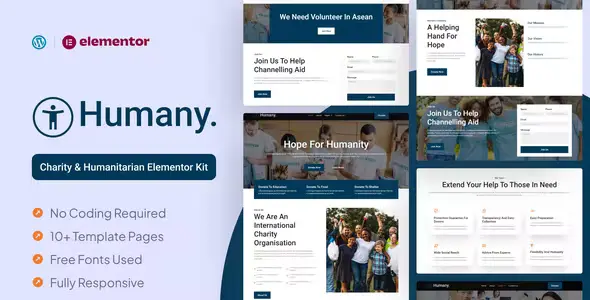 Humany Charity Elementor Template Kit