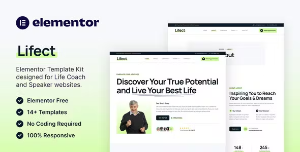 Lifect Coach and Speaker Elementor Template Kit