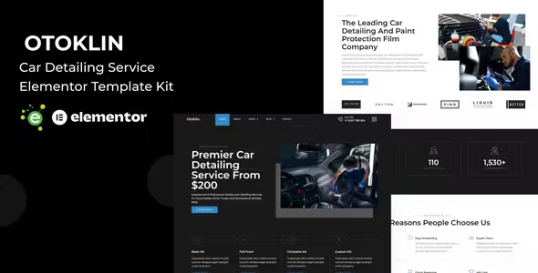 Otoklin Car Detailing Service Elementor Template Kit