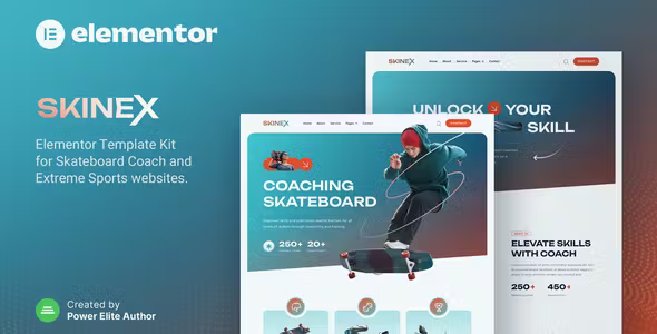 Skinex Skateboard Coach Elementor Template Kit