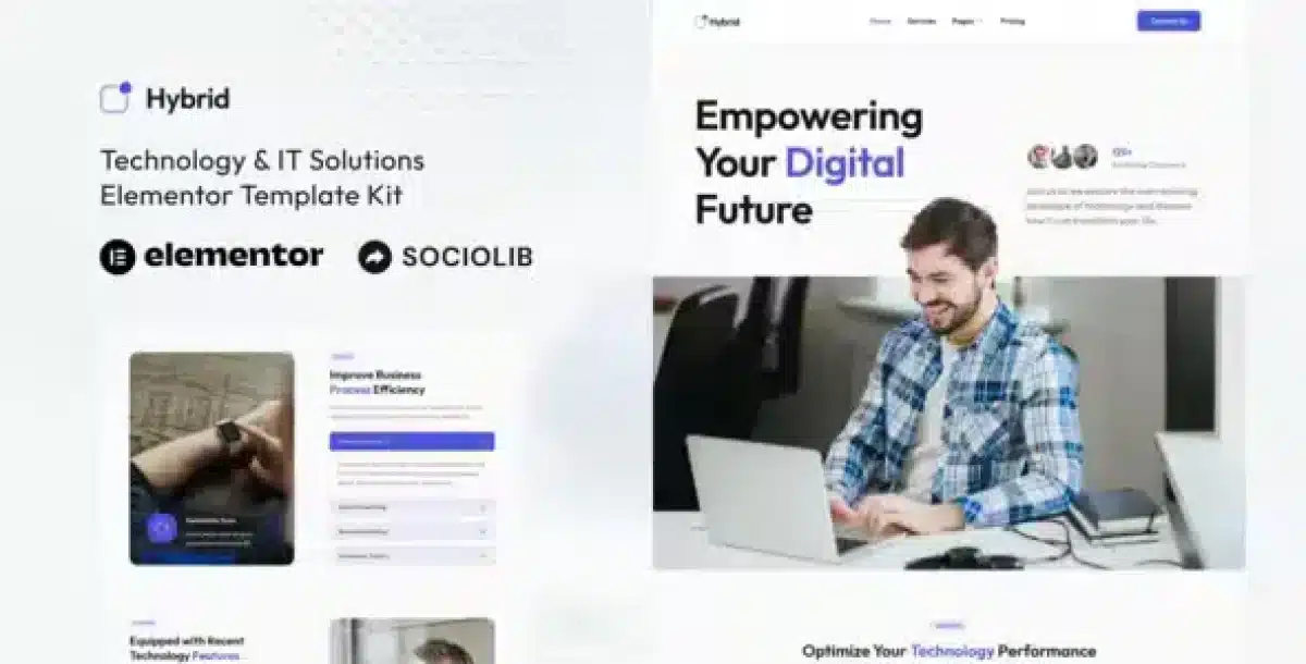 Hybrid Technology and IT Elementor Template Kit