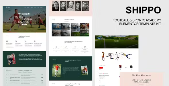 Shippo Football Academy Elementor Template Kit