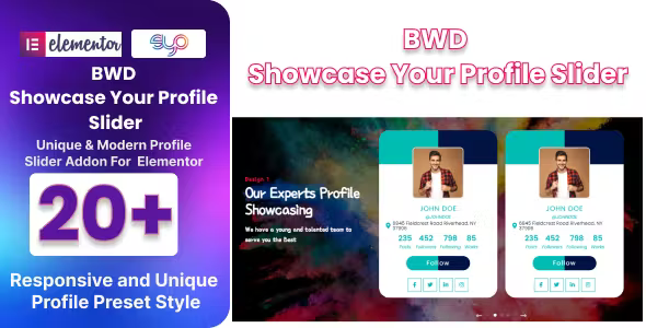 BWD Showcase Your Profile Slider For Elementor