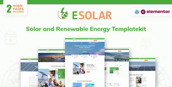 ESolar Solar Power Elementor Template Kit