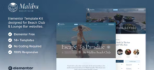 Malibu Beach Club Elementor Template Kit
