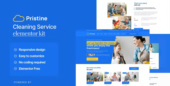 Pristine Cleaning Service Elementor Template Kit
