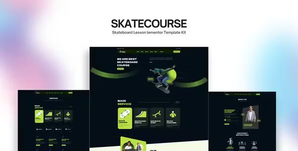 Skatecourse Skateboard Elementor Template Kit