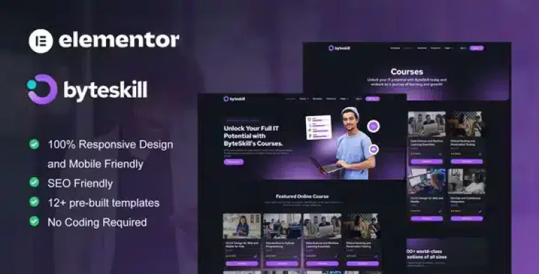 ByteSkill IT Online Course Elementor Template Kit