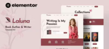 Laluna Book Author and Writer Elementor Template Kit