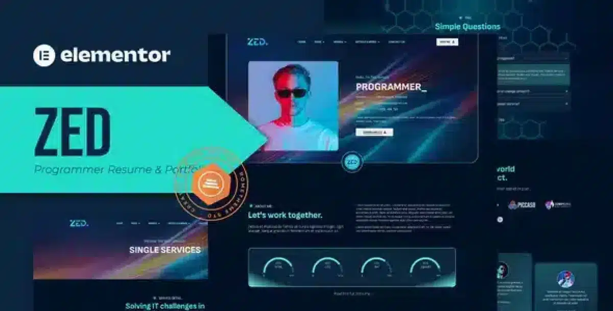 Zed Programmer Resume Elementor Template Kit