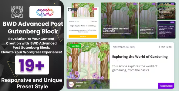 BWD Advanced Blog Post Block For Gutenberg
