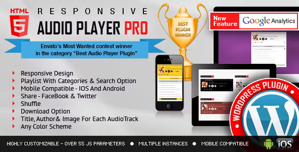 Responsive HTML5 Audio Player PRO Plugin