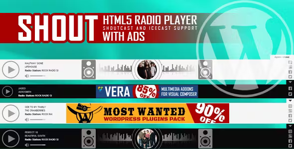 SHOUT HTML5 Radio Player With Ads