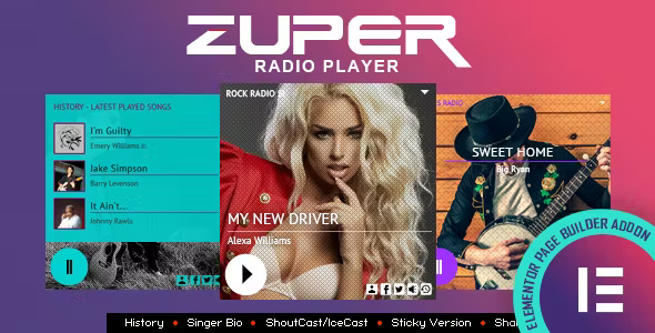 Zuper Radio Player Elementor