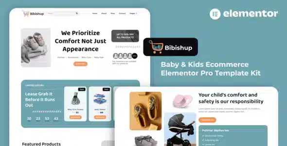 Bibishup Baby and Kids Ecommerce Elementor Kit