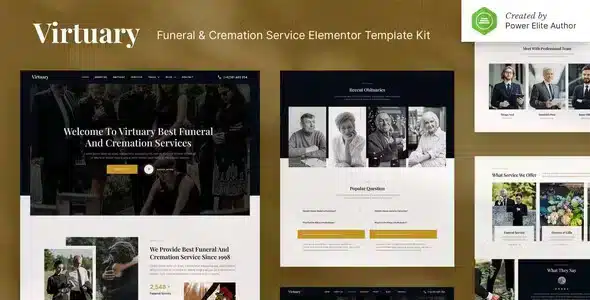 Virtuary Funeral Elementor Template Kit