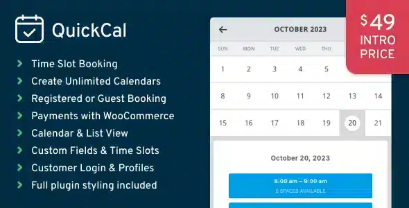 QuickCal Appointment Booking Calendar