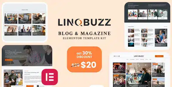 Linqbuzz Blog and Magazine Elementor Pro Kit