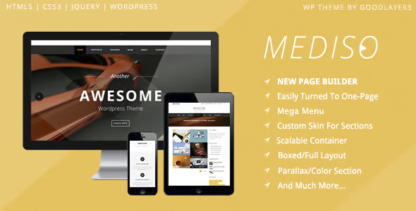 Mediso Corporate One-Page abd Blogging Theme