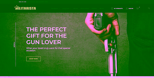Militarista Weapons Store PrestaShop Theme