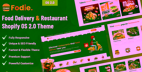 Fodie Food Delivery and Restaurant Shopify Theme