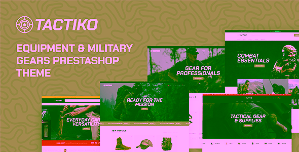 Ps Tactiko Equipment and Military Gears Prestashop Theme