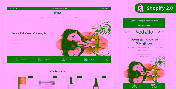 Vedzila Shopify Skincare Theme