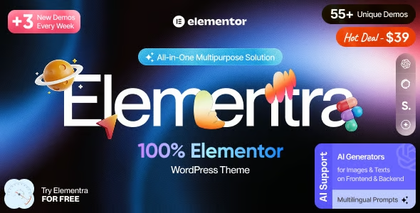 Elementra 100% Elementor WordPress Theme