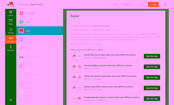 WPForms Zapier Addon 02