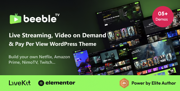 Beeble Live Streaming Video on Demand Theme